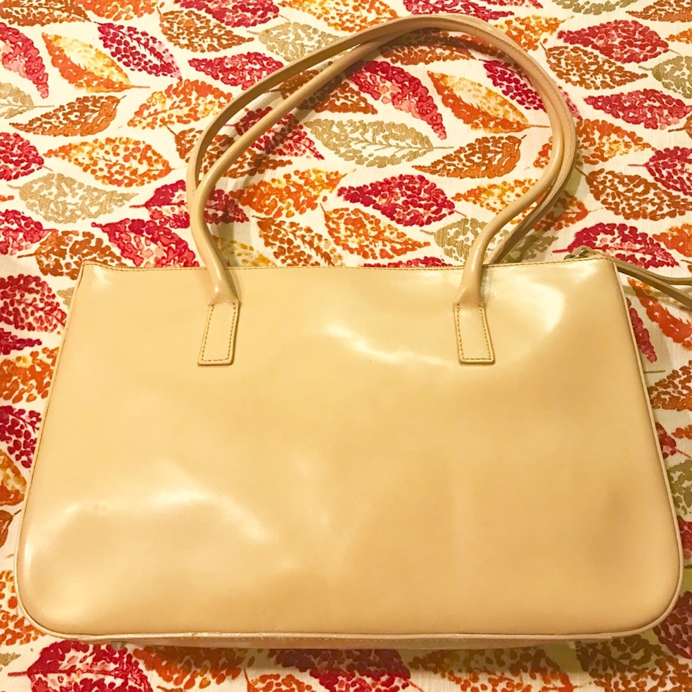 Cream Bag Made In Italy Geniune Leather